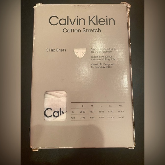 CALVIN KLEIN Men’s 3 Pack Cotton Stretch Classic Fit Briefs White Size XL 40-42 - Picture 5 of 7